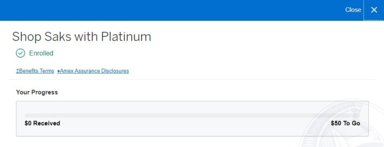 Amex Platinum Card Saks Credit Enroll