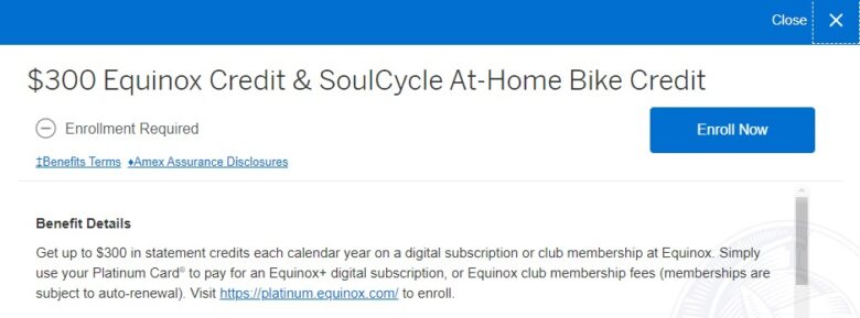 Amex Platinum Card Soul Cycle Enroll