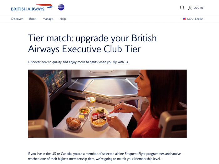 BA Status Match Landing Page BA Status Match Landing Page