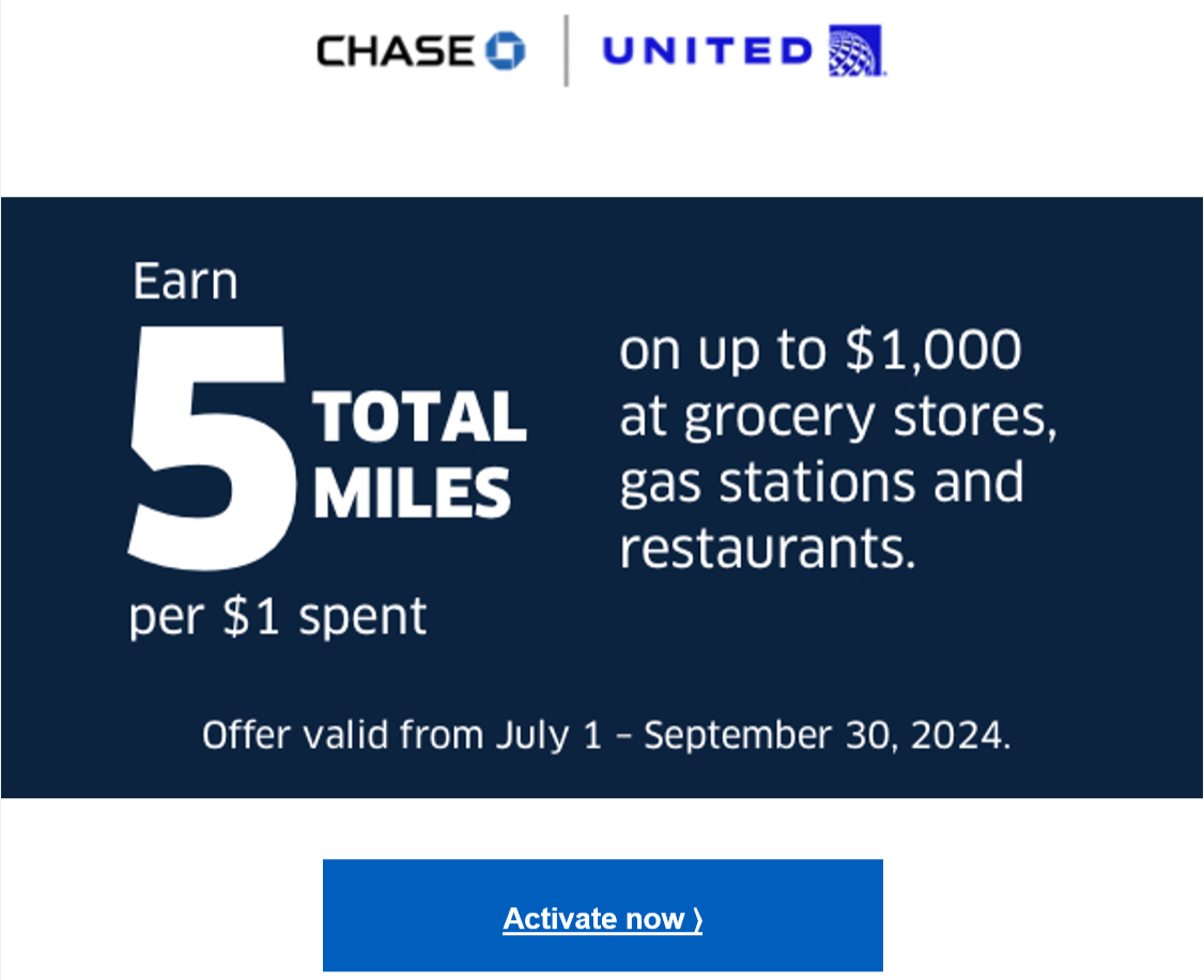 Chase United 5x Offers 062824