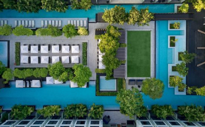Four Points By Sheraton Phuket Patong Beach Resort pool from above Four Points By Sheraton Phuket Patong Beach Resort pool from above