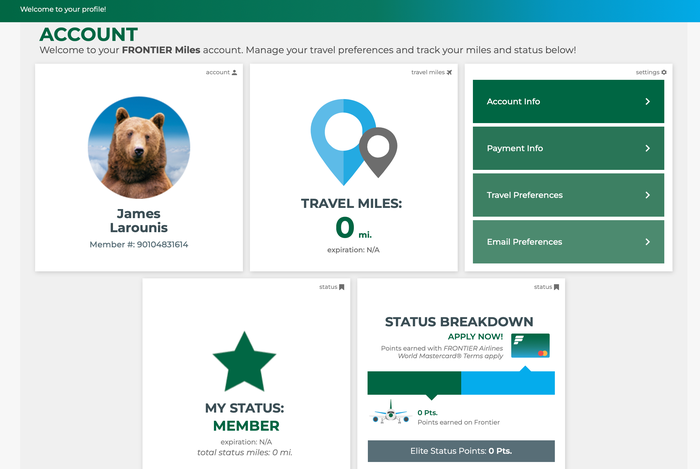 Frontier Account Snapshot Frontier Account Snapshot