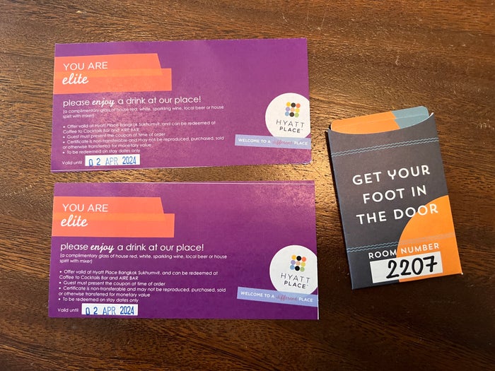 Hyatt Place Bangkok Sukhumvit free drink vouchers Hyatt Place Bangkok Sukhumvit free drink vouchers