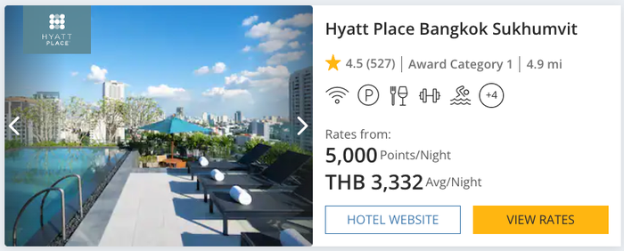 Hyatt Place Bangkok Sukhumvit points vs cash Hyatt Place Bangkok Sukhumvit points vs cash