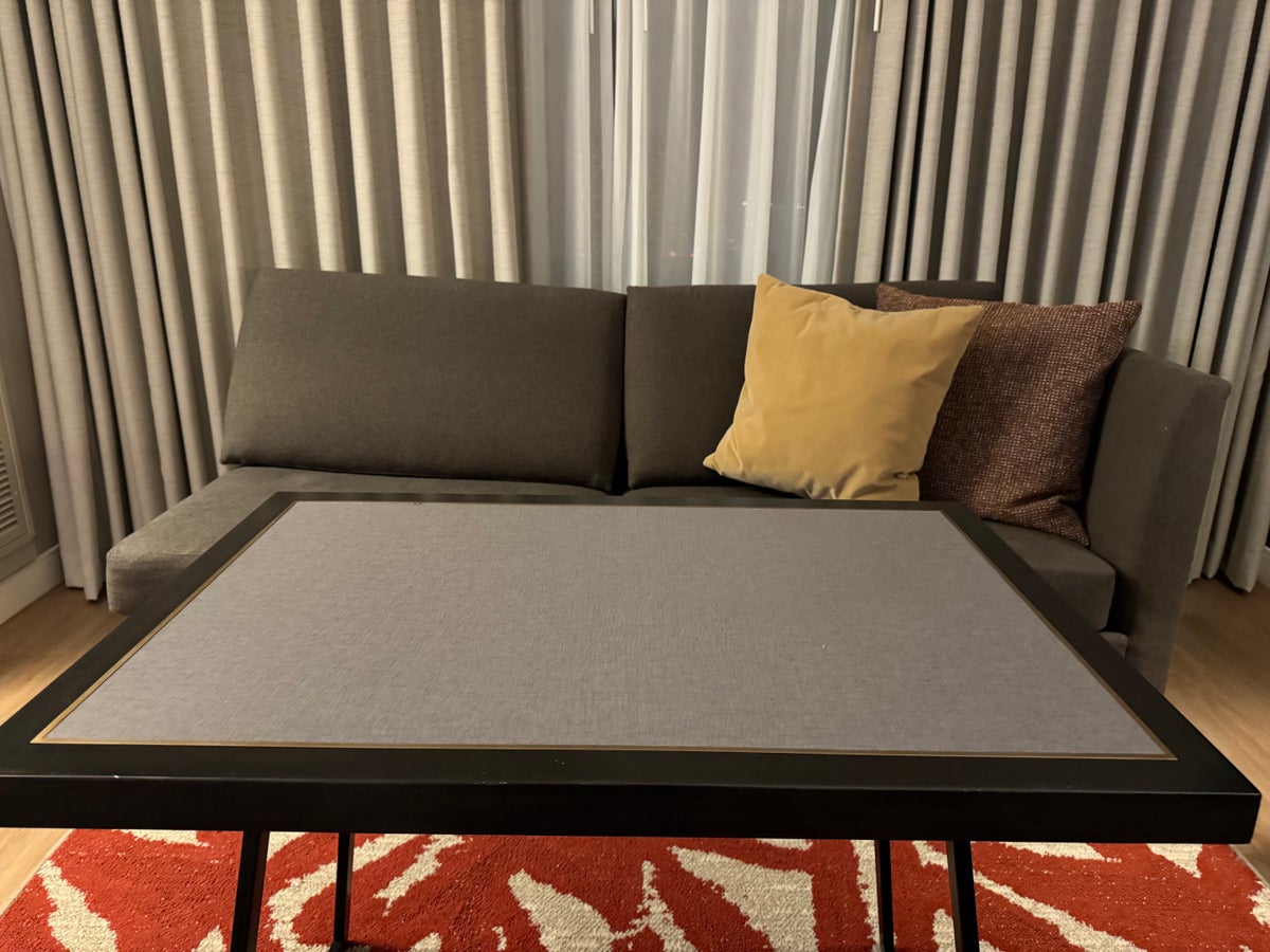 Hyatt Regency San Antonio Riverwalk bedroom sofa and table