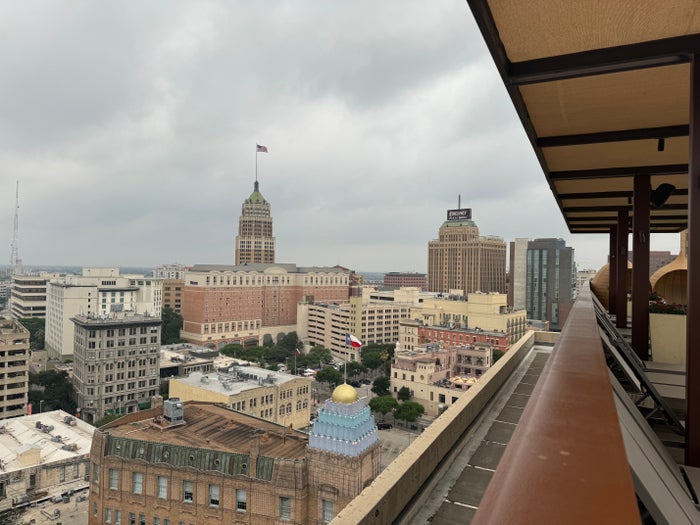 Hyatt Regency San Antonio Riverwalk view from rooftop pool Hyatt Regency San Antonio Riverwalk view from rooftop pool