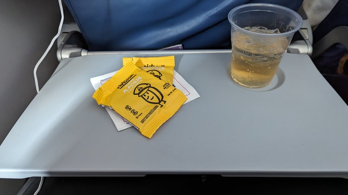 IAH to ATL Delta economy flight review IAH tray table IAH to ATL Delta economy flight review IAH tray table