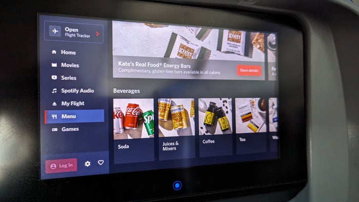 IAH to ATL Delta flight review IFE menu IAH to ATL Delta flight review IFE menu