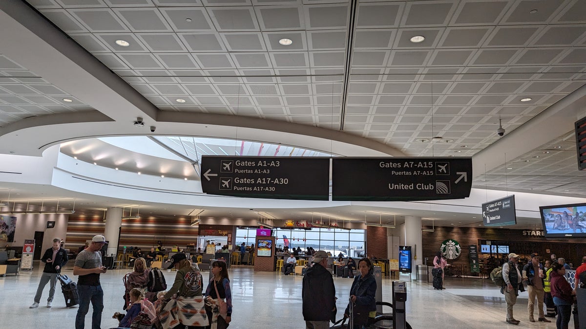 IAH to ATL Delta flight review Terminal A IAH signage