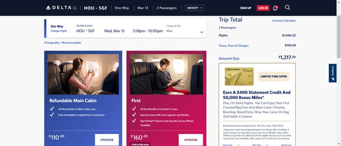 IAH to ATL Delta flight review direct pricing IAH to ATL Delta flight review direct pricing