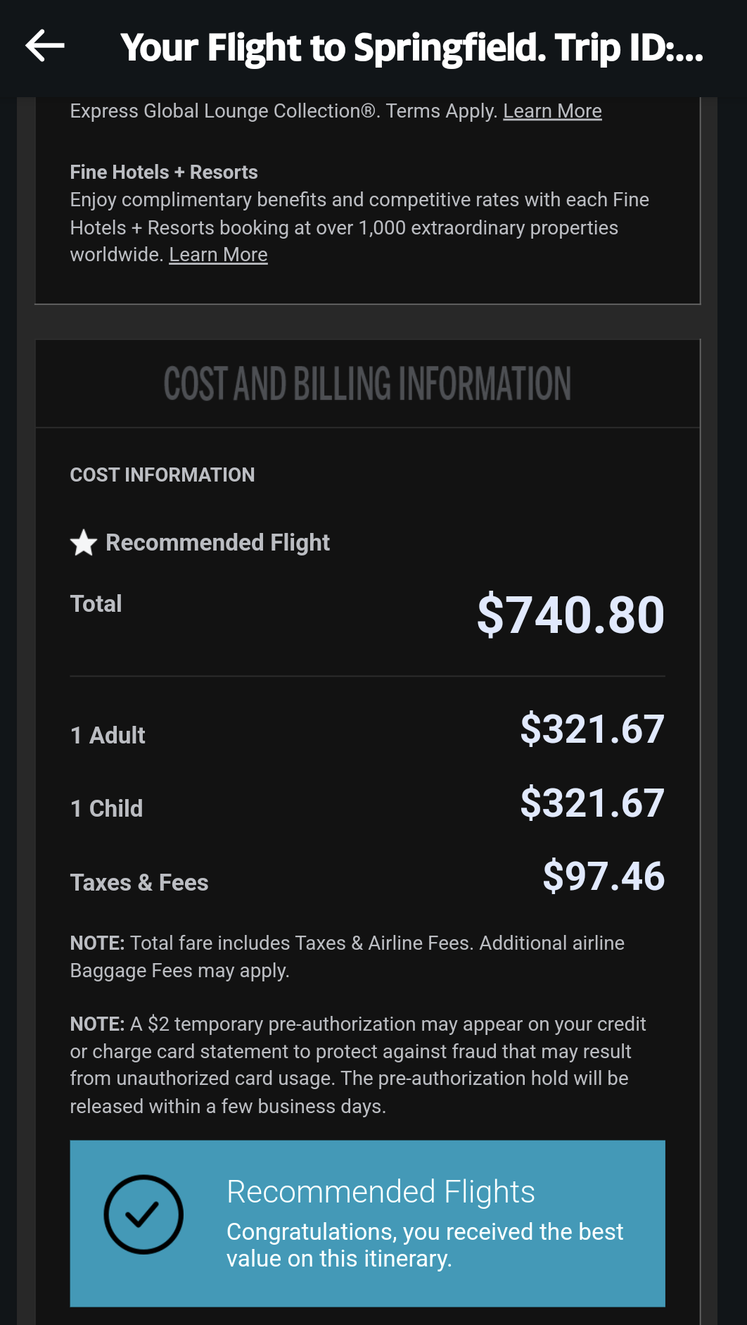 IAH to ATL Delta flight review original pricing