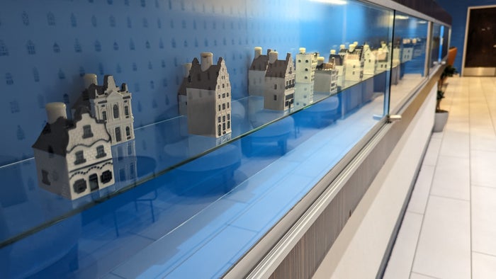 KLM Crown Lounge IAH Delft Blue houses KLM Crown Lounge IAH Delft Blue houses