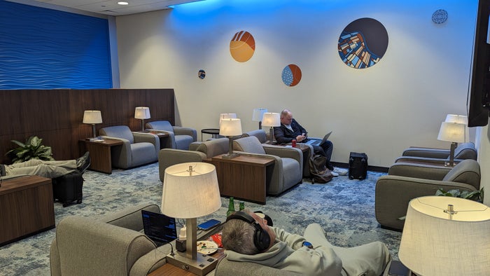 KLM Crown Lounge IAH armchair seating KLM Crown Lounge IAH armchair seating