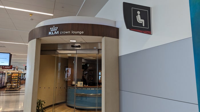 KLM Crown Lounge IAH entrance KLM Crown Lounge IAH entrance