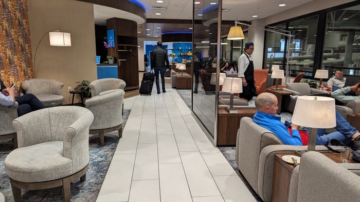 KLM Crown Lounge IAH seating area KLM Crown Lounge IAH seating area