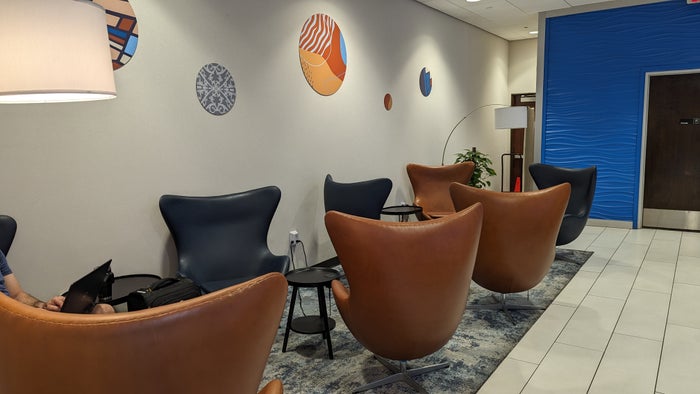 KLM Crown Lounge IAH wing chairs KLM Crown Lounge IAH wing chairs