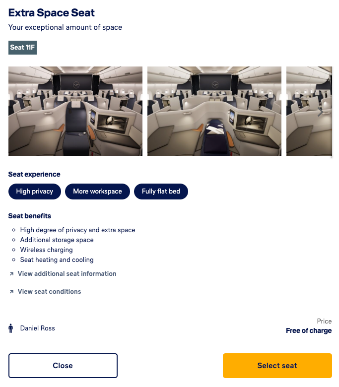 Lufthansa Allegris Extra Space Seat