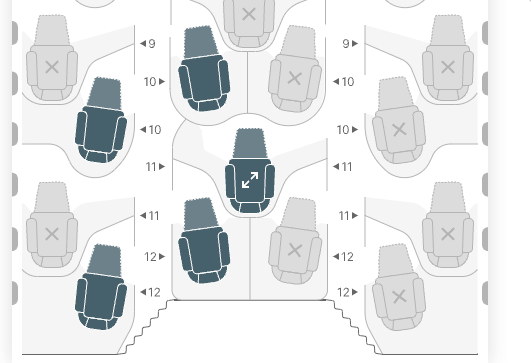 Lufthansa Allegris Extra Space Seat map Lufthansa Allegris Extra Space Seat map