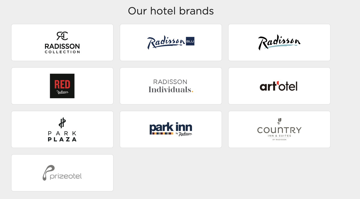 Radisson Hotels brands