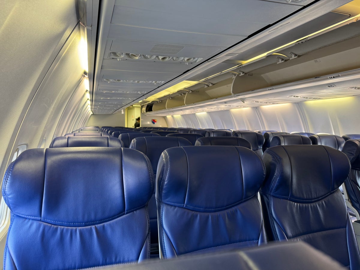 Southwest Airlines Boeing 737 empty seats in cabin