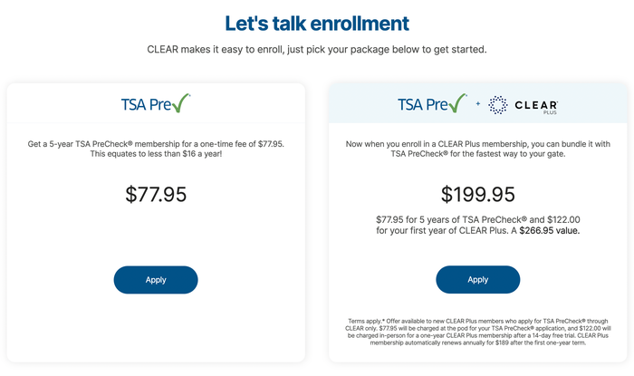 TSA PreCheck and CLEAR New Price
