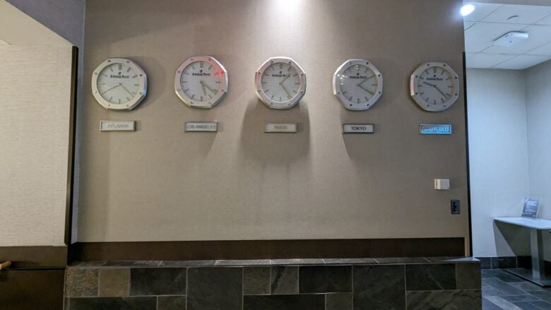 Concourse C Delta Sky Club at Hartsfield Jackson Atlanta International Airport entrance clock