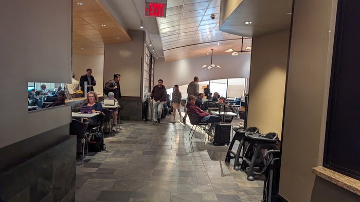 Concourse C Delta Sky Club at Hartsfield Jackson Atlanta International Airport entrance seating