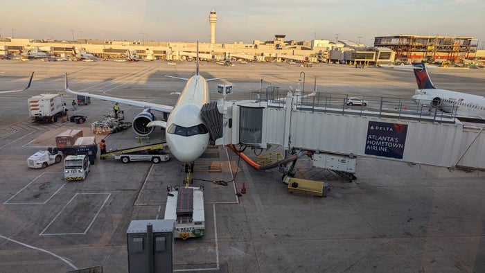 Concourse C Delta Sky Club at Hartsfield Jackson Atlanta International Airport gate view