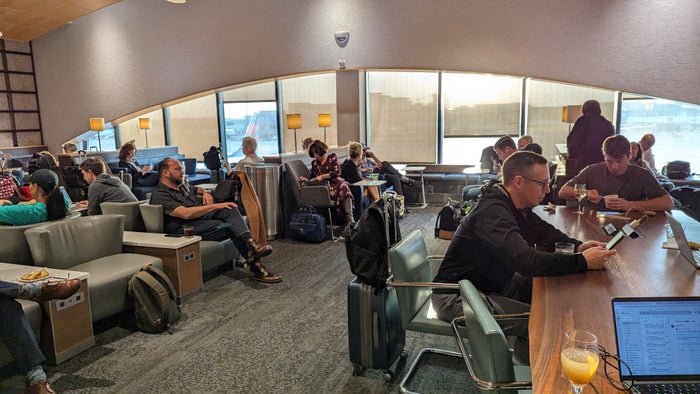 Concourse C Delta Sky Club at Hartsfield Jackson Atlanta International Airport seating additional