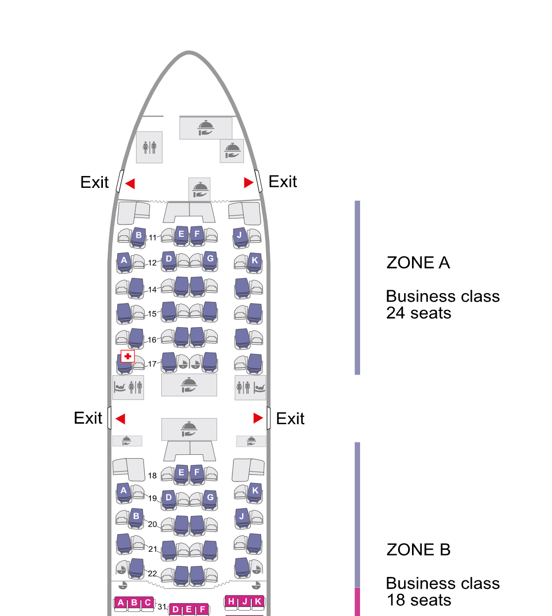 Thai Airways 777 300ER seat map