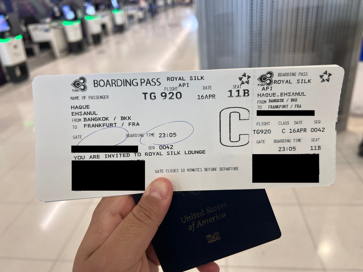 Thai Airways Royal Silk boarding pass