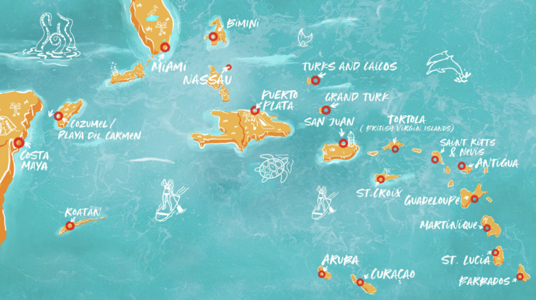 Virgin Voyages destination map