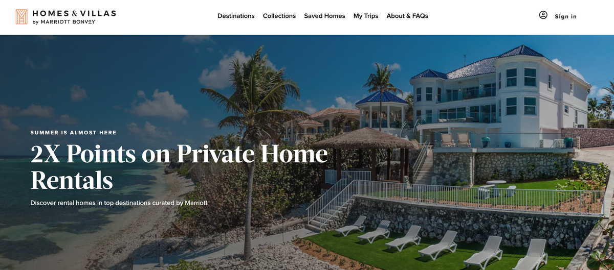 double points on marriott homes and villas promotion