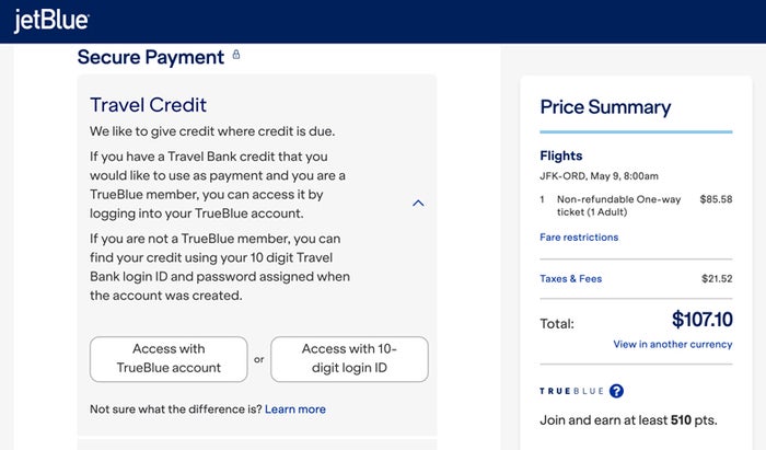 JetBlue apply Travel Bank credit JetBlue apply Travel Bank credit