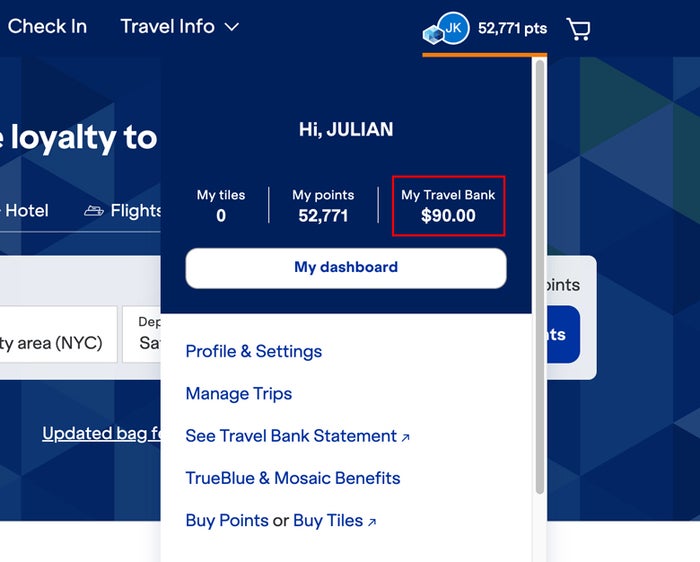 JetBlue TrueBlue Travel Bank JetBlue TrueBlue Travel Bank