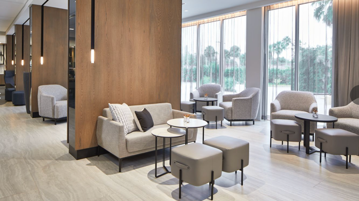 AC Lounge seating at the AC Hotel Orlando Lake Buena Vista