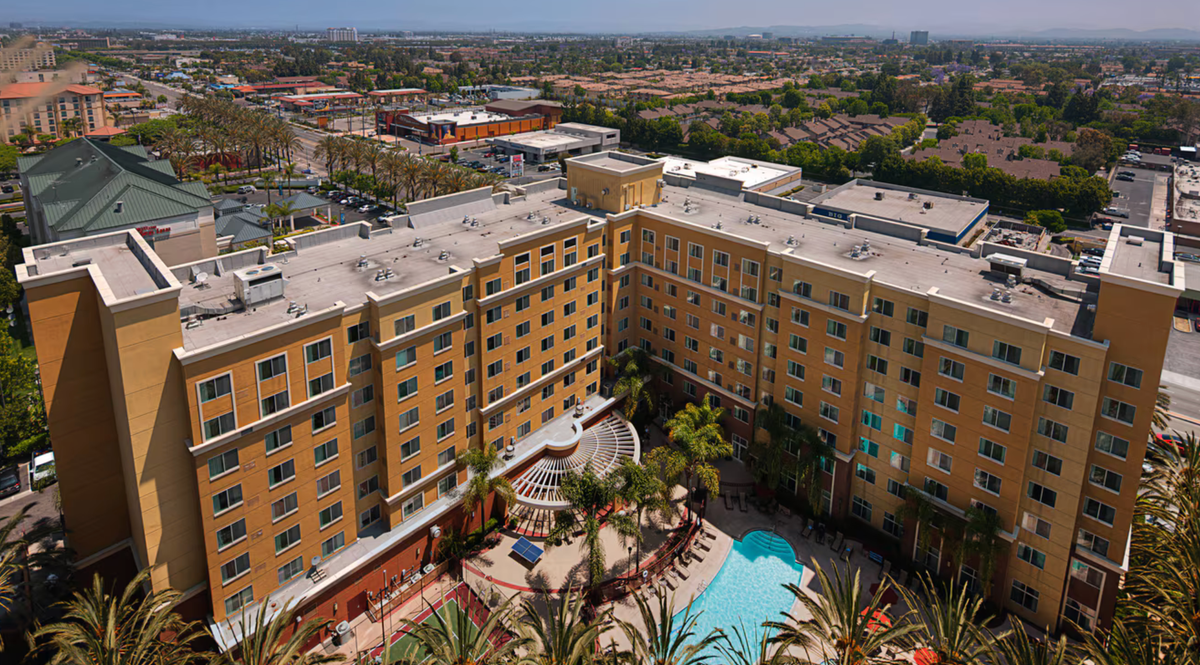 Aerial view of the Residence Inn Anaheim Resort AreaGarden Grove