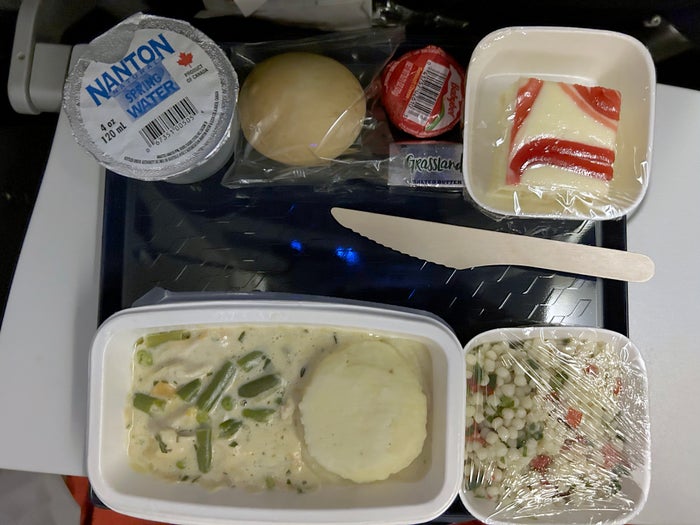 Air France 777 300ER economy IAD CDG chicken dinner Air France 777 300ER economy IAD CDG chicken dinner