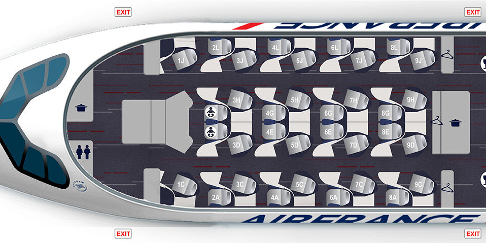 Air France A350 seat map