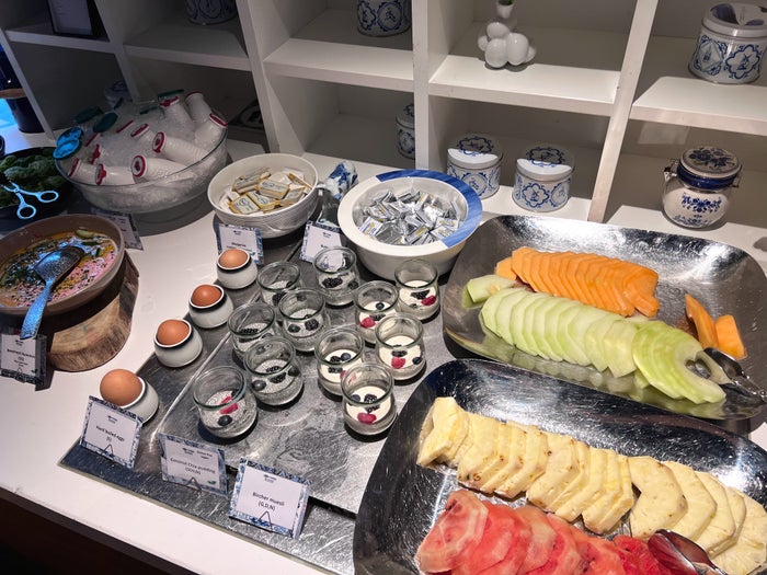 Andaz Amsterdam breakfast buffet fruit and yogurt Andaz Amsterdam breakfast buffet fruit and yogurt