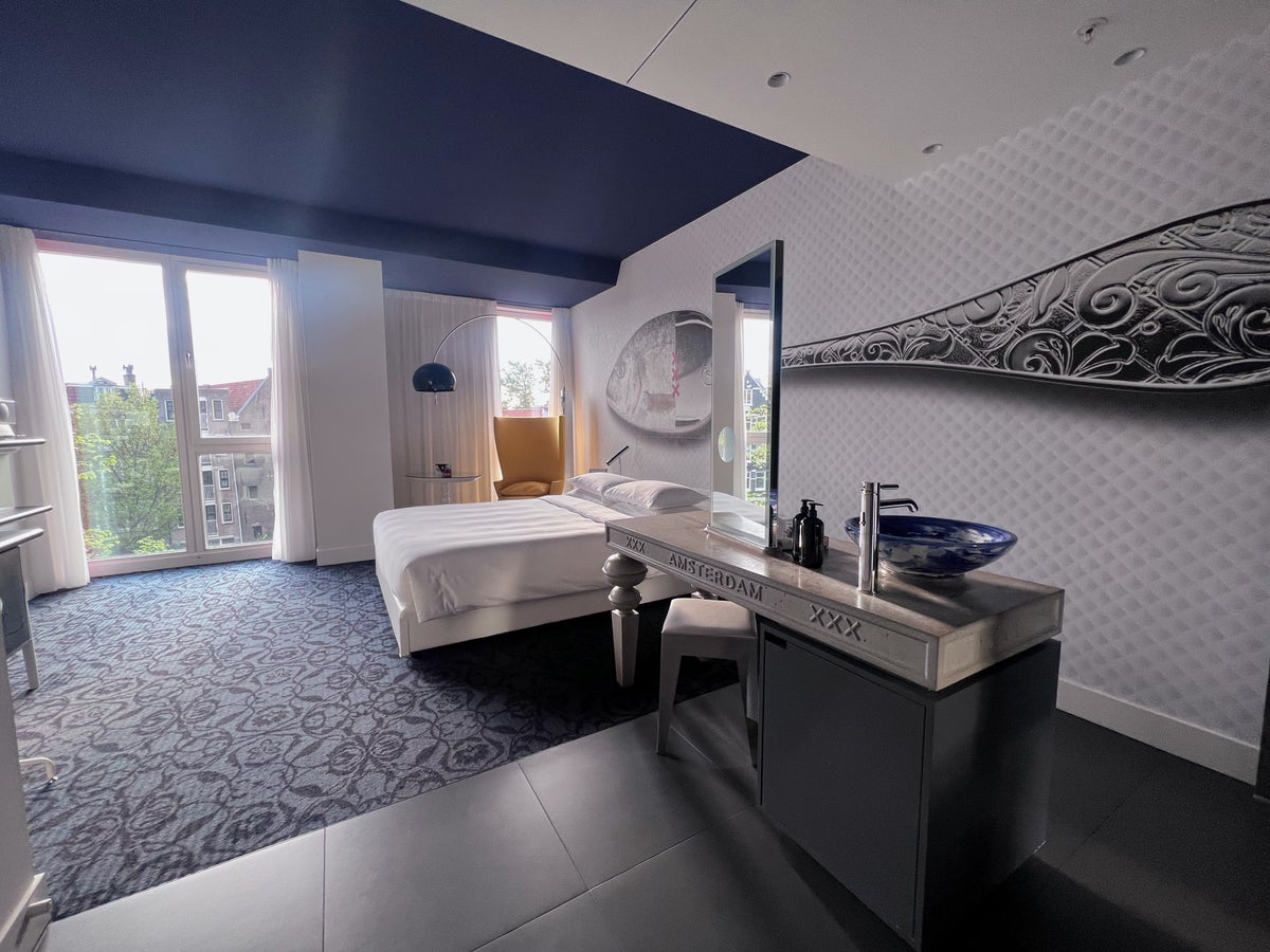 Andaz Amsterdam queen bed with canal view