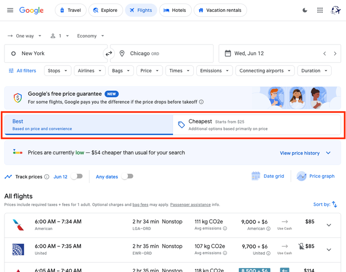 Best vs Cheapest Google Flights Best vs Cheapest Google Flights