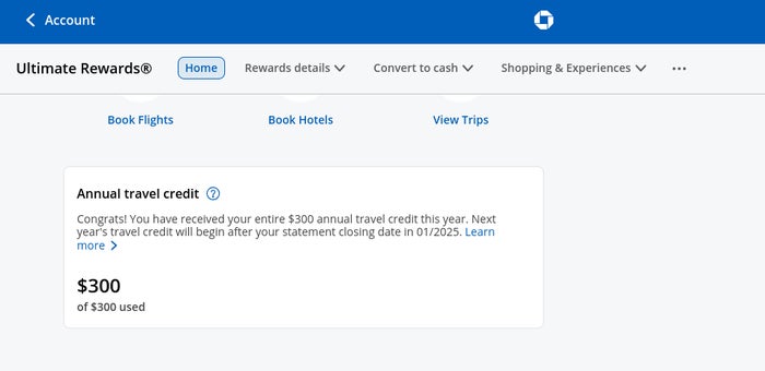 Chase Travel Credit Tracker Chase Travel Credit Tracker