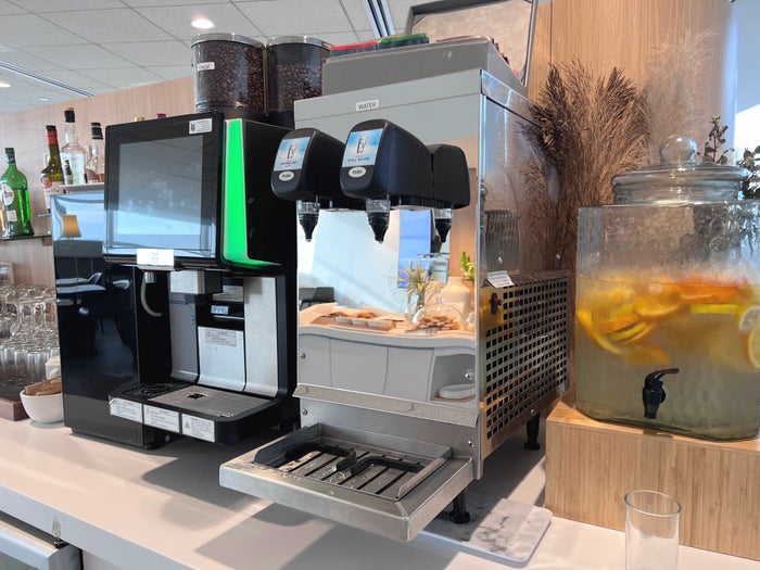 Coffee and water at Air France Lounge JFK
