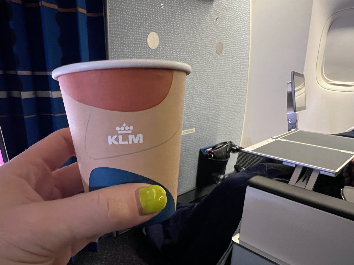 Coffee in KLM premium comfort