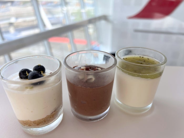Desserts at Air France lounge at JFK airport