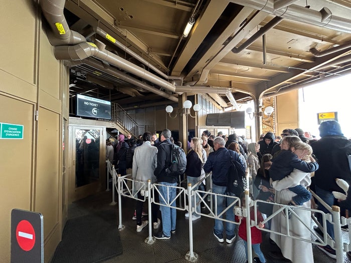 Eiffel Tower second floor line to top Eiffel Tower second floor line to top