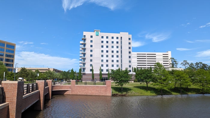 Embassy Suites by Hilton The Woodlands at Hughes Landing exterior lake Embassy Suites by Hilton The Woodlands at Hughes Landing exterior lake