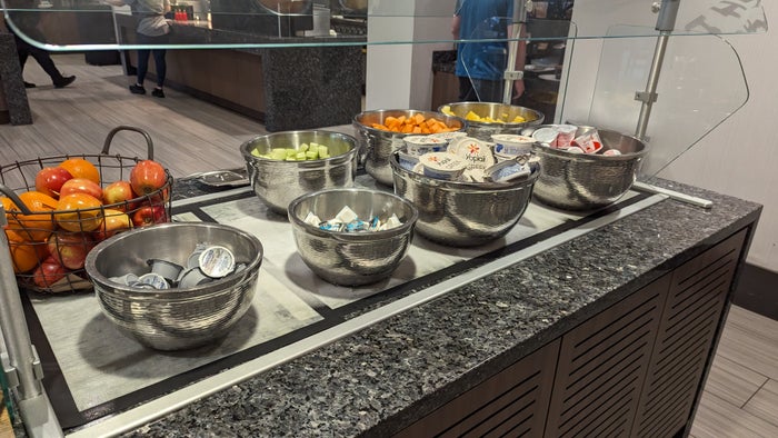Embassy Suites by Hilton The Woodlands at Hughes Landing food and beverage breakfast buffet cream cheese Embassy Suites by Hilton The Woodlands at Hughes Landing food and beverage breakfast buffet cream cheese