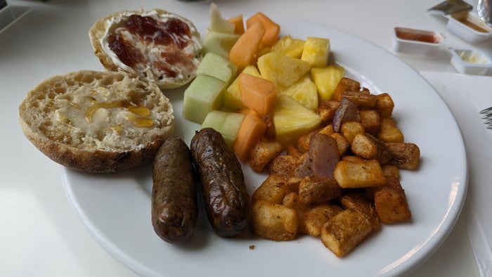 Embassy Suites by Hilton The Woodlands at Hughes Landing food and beverage breakfast buffet fruit plate Embassy Suites by Hilton The Woodlands at Hughes Landing food and beverage breakfast buffet fruit plate
